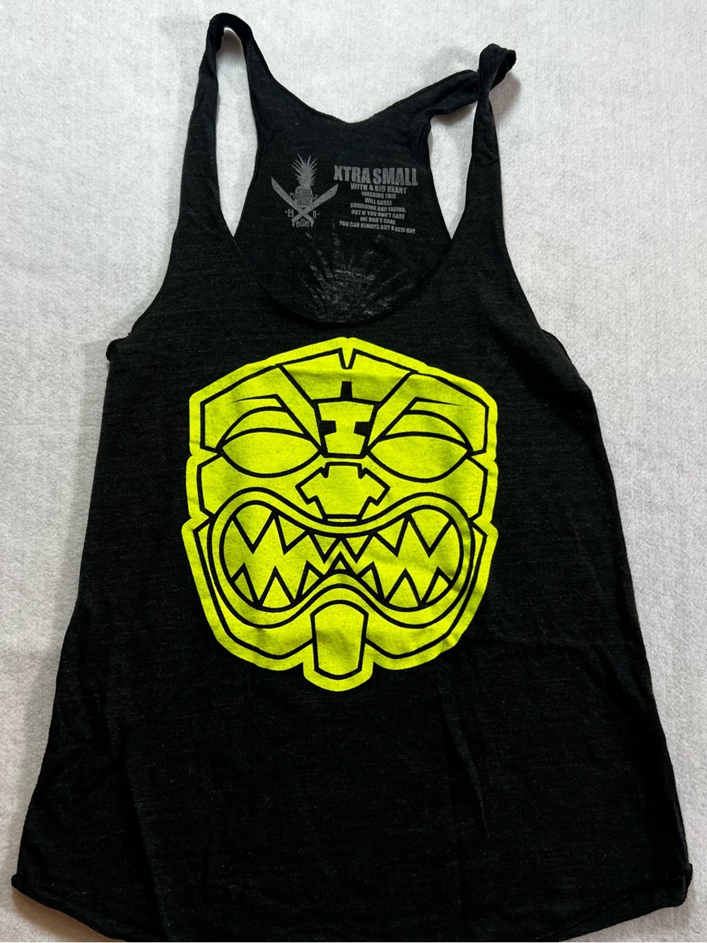 Womens XS Black/Yellow Farmers Market Racerback tank 0108